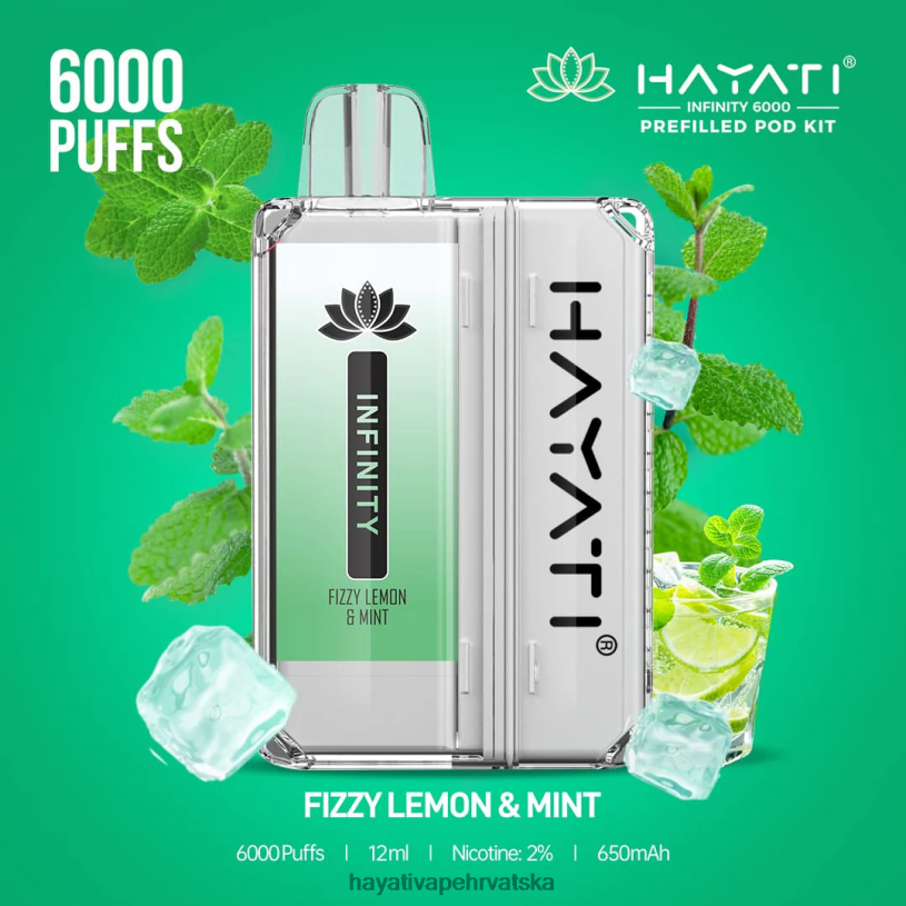 Hayati Flavours Hrvatska - Hayati Infinity 6000 kompleta mahuna 0D4PD147 gazirani limun i menta