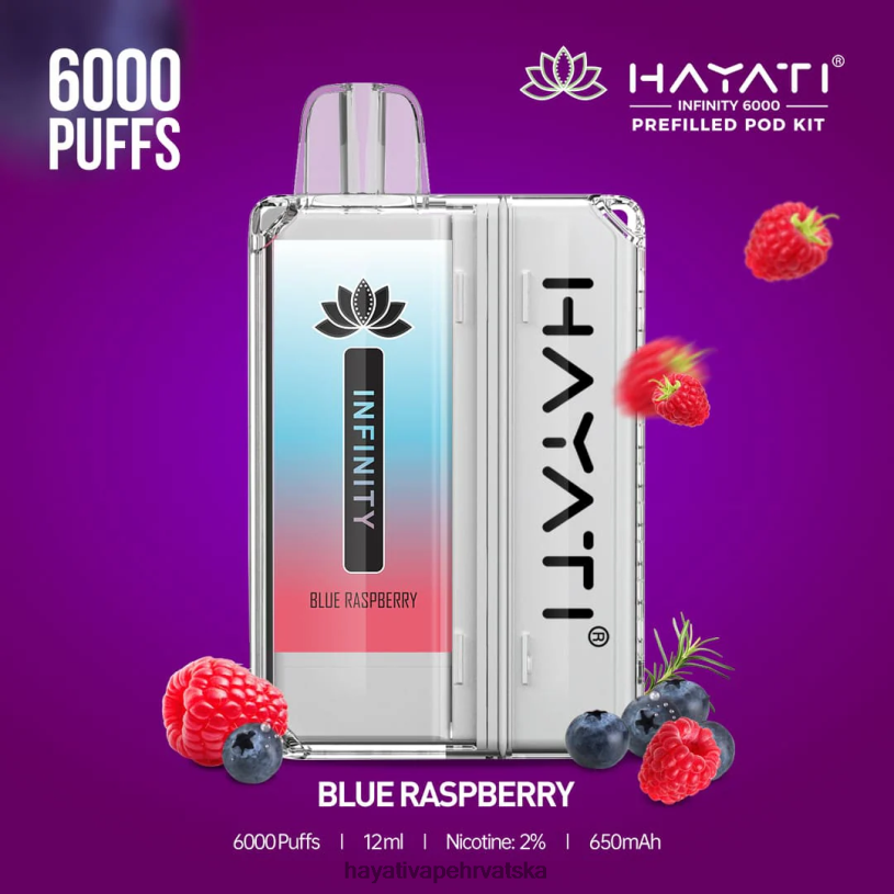 Hayati Vape Flavours - Hayati Infinity 6000 kompleta mahuna 0D4PD144 plava malina