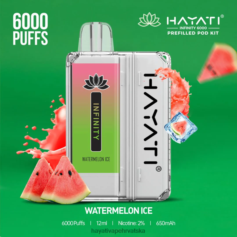 Hayati Vape Flavours - Hayati Infinity 6000 kompleta mahuna 0D4PD164 led od lubenice
