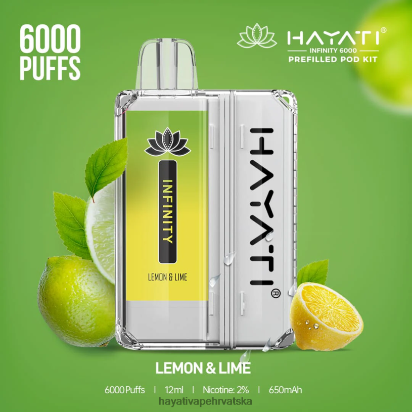 Hayati Vape Hrvatska - Hayati Infinity 6000 kompleta mahuna 0D4PD153 limun & limeta
