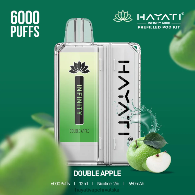 Hayati Vape Review - Hayati Infinity 6000 kompleta mahuna 0D4PD146 dupla jabuka