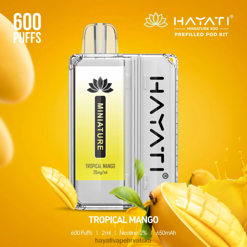 Hayati Flavour Vapes - Hayati Miniature 600 kompleta mahuna 0D4PD49 tropski mango