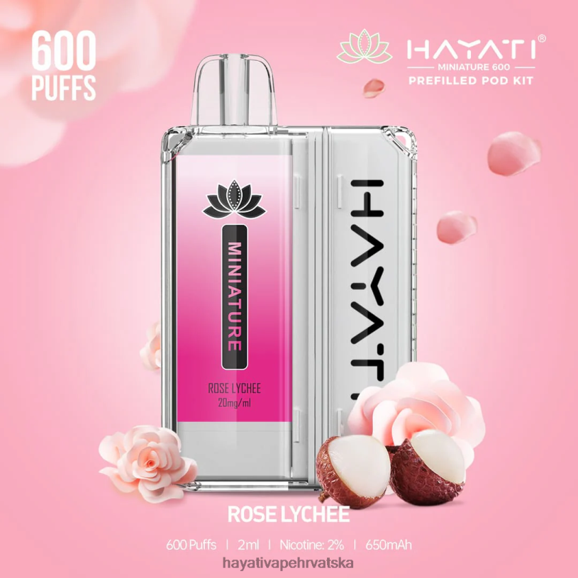Hayati Vape Flavours - Hayati Miniature 600 kompleta mahuna 0D4PD44 ruža liči