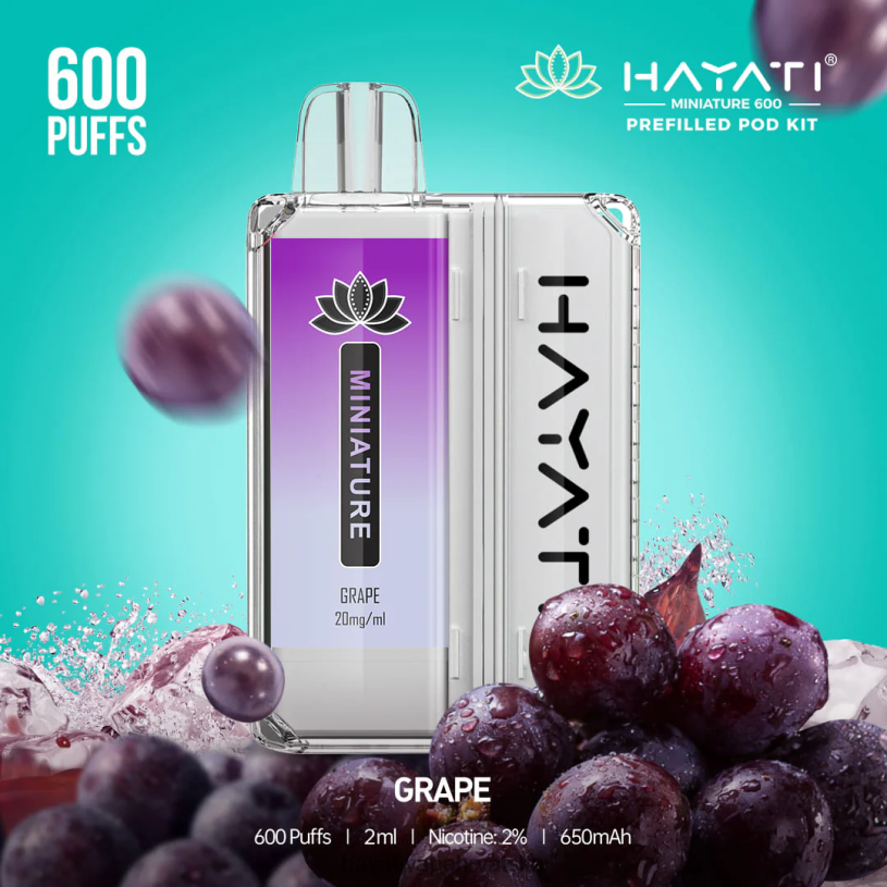 Hayati Vape Review - Hayati Miniature 600 kompleta mahuna 0D4PD36 grožđe