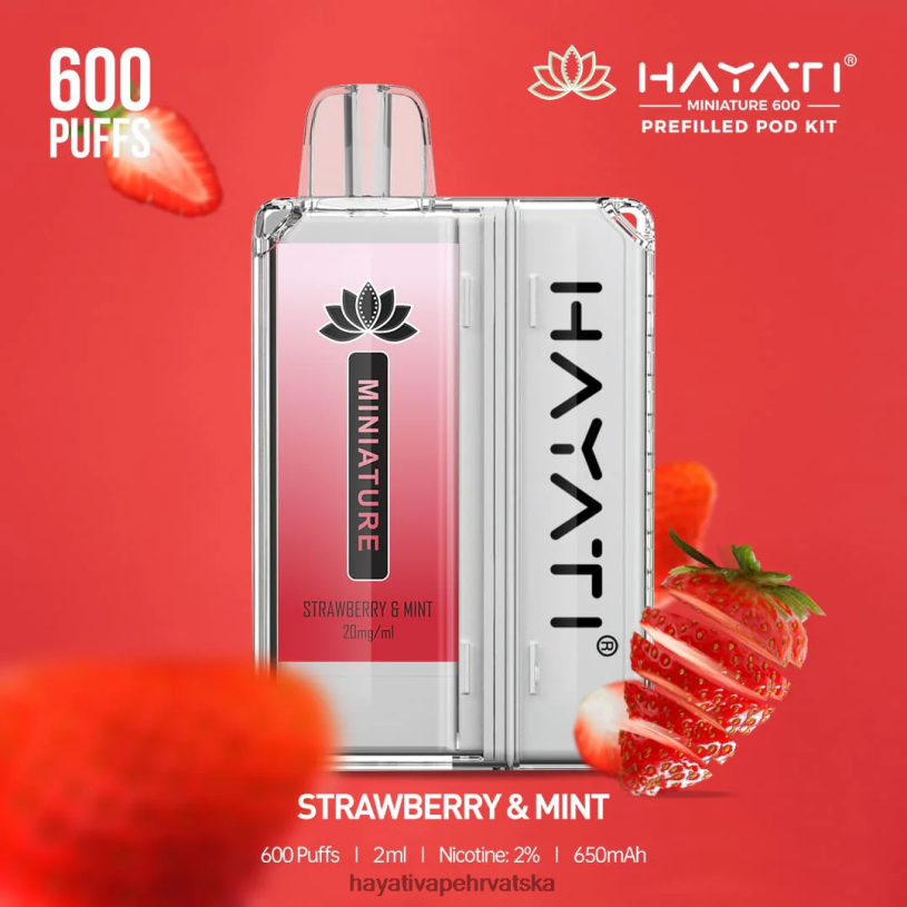 Hayati Vape Review - Hayati Miniature 600 kompleta mahuna 0D4PD46 jagoda & menta