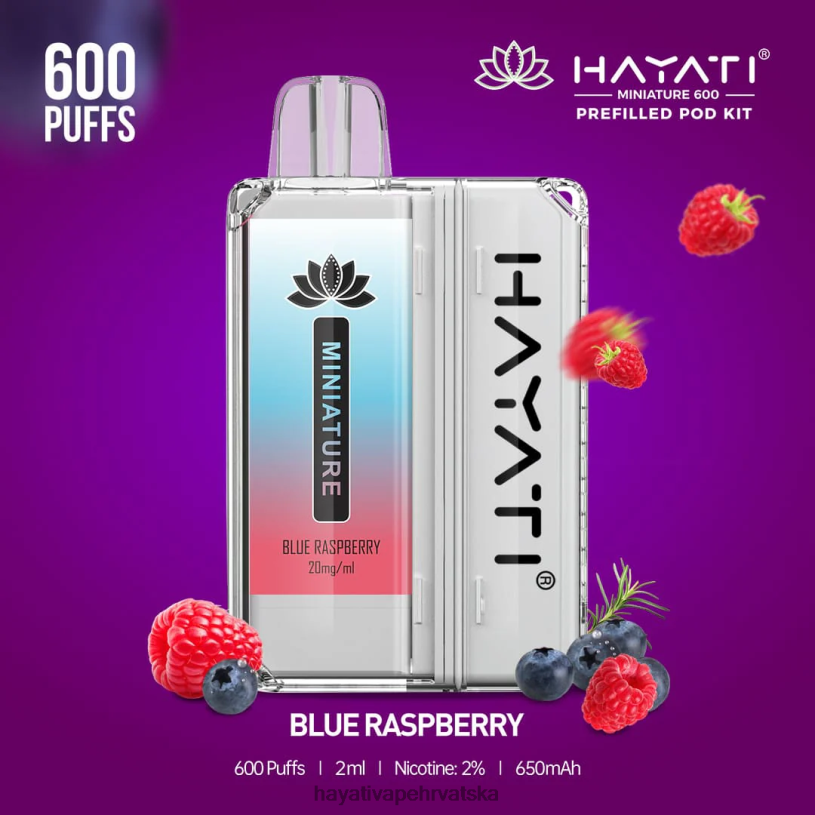 Hayati Vapes Wholesale - Hayati Miniature 600 kompleta mahuna 0D4PD30 plava malina