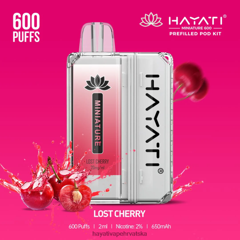 Hayati Vapes Wholesale - Hayati Miniature 600 kompleta mahuna 0D4PD40 izgubljena trešnja