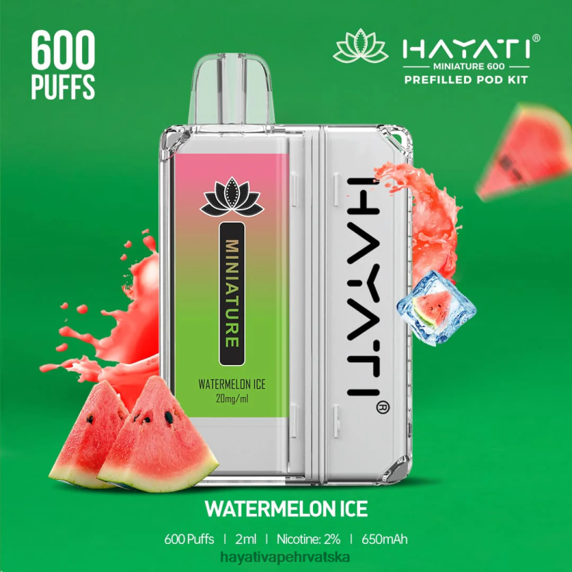 Hayati Vapes Wholesale - Hayati Miniature 600 kompleta mahuna 0D4PD50 led od lubenice