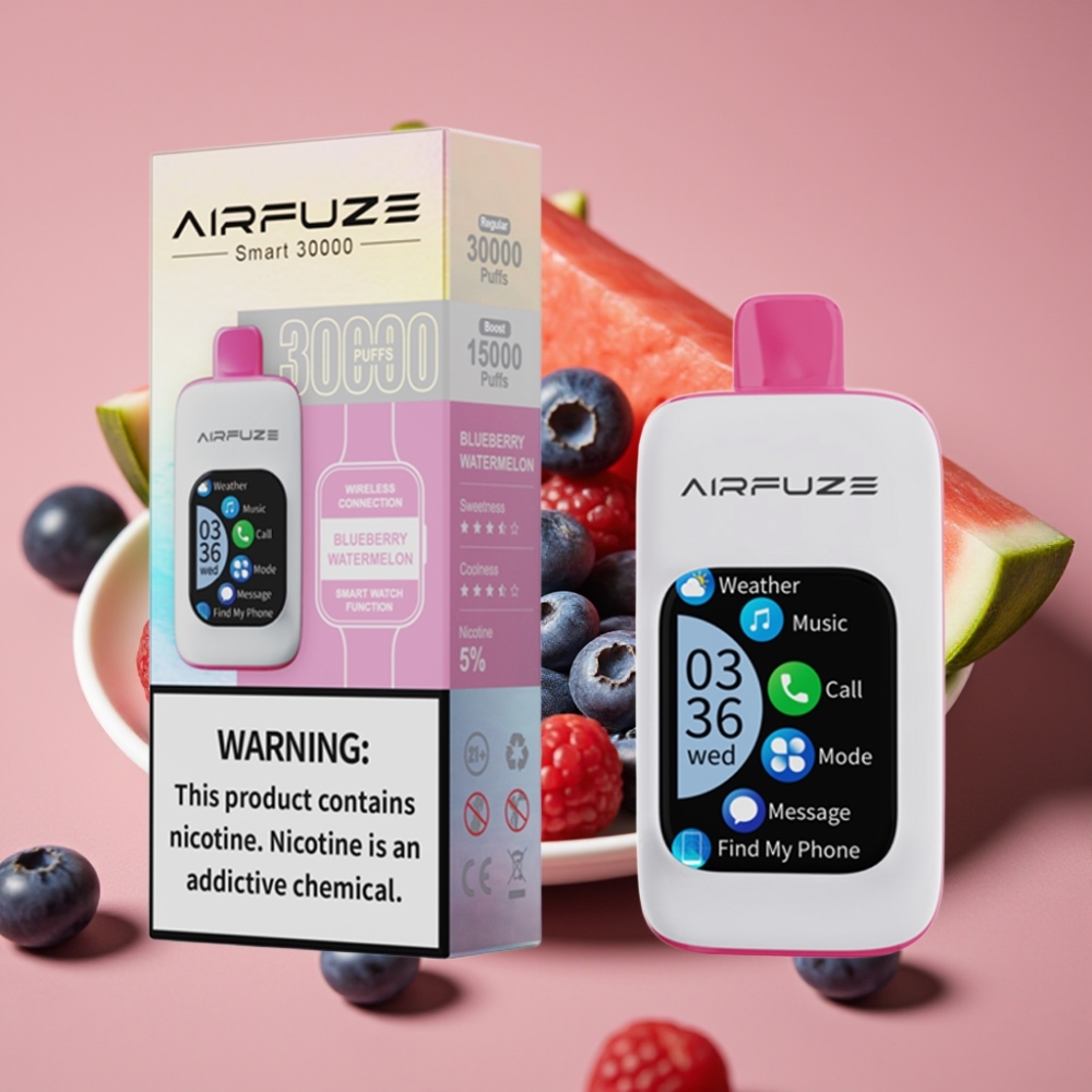 AirFuze Smart 30000 Puffs Jednokratna Pod Borovnica Lubenica, 5% nikotina, 900mAh, Type-C