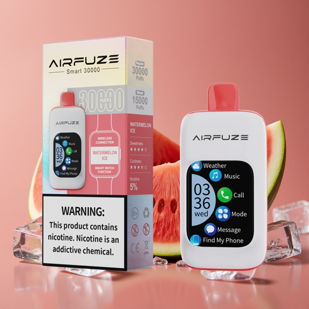 AirFuze Smart 30000 Puffs Jednokratna Pod Lubenica Led, 5% nikotina, 900mAh, Type-C