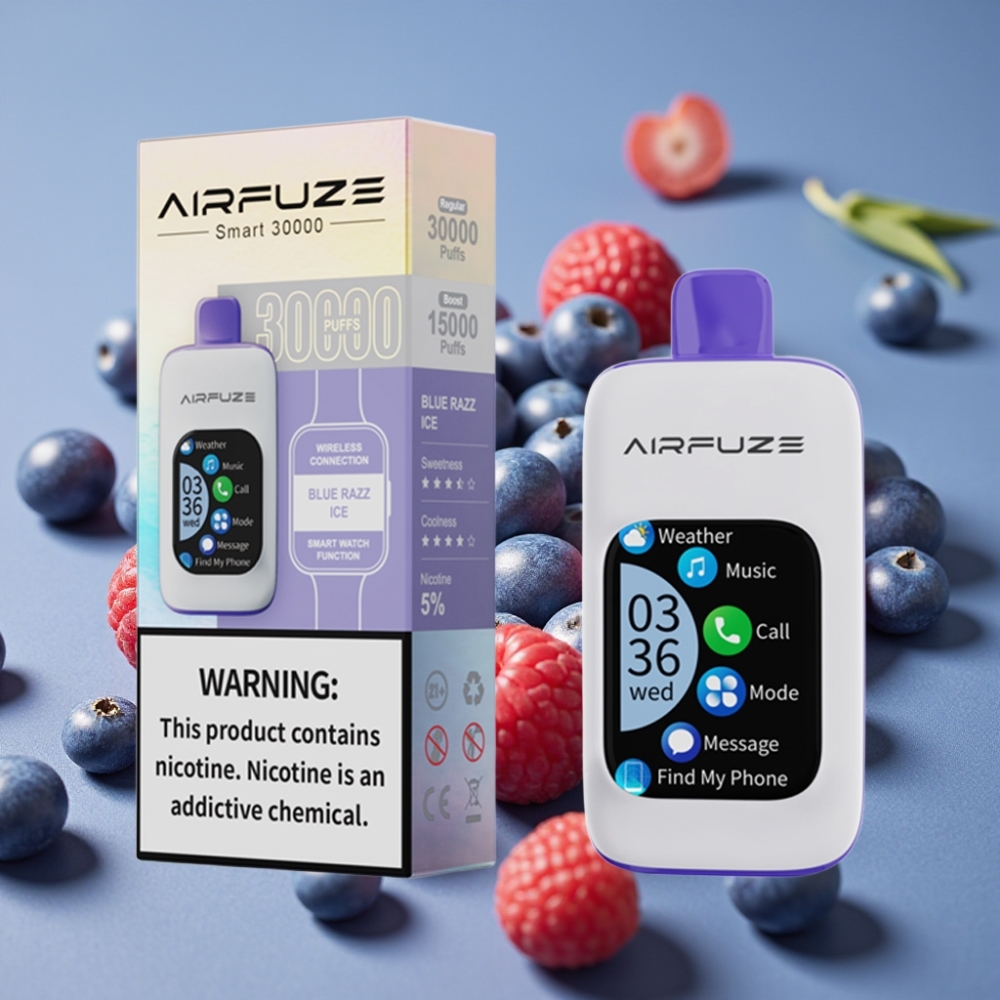 AirFuze Smart 30000 Puffs Jednokratna Pod Plavi Razz Ice, 5%, 900mAh, Type-C