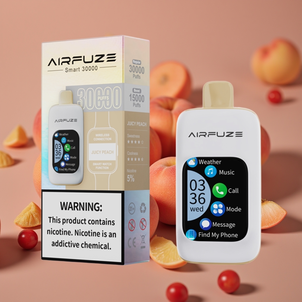 AirFuze Smart 30000 Puffs Jednokratna Pod Sočna Breskva, 5%, 900mAh, Type-C