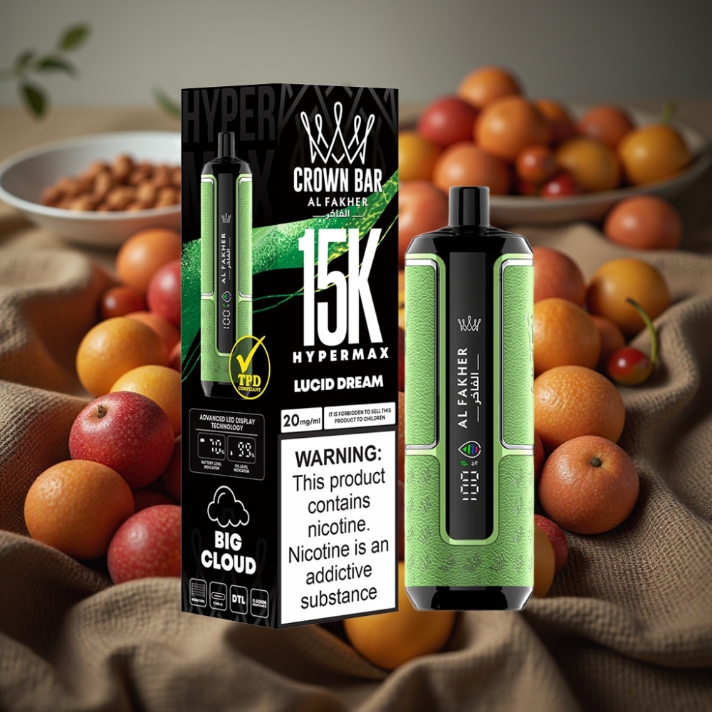 Al Fakher Crown Bar 15K Hypermax Jednokratna Vape Kit Lucid Dream 22ml/600mAh/15K pufova