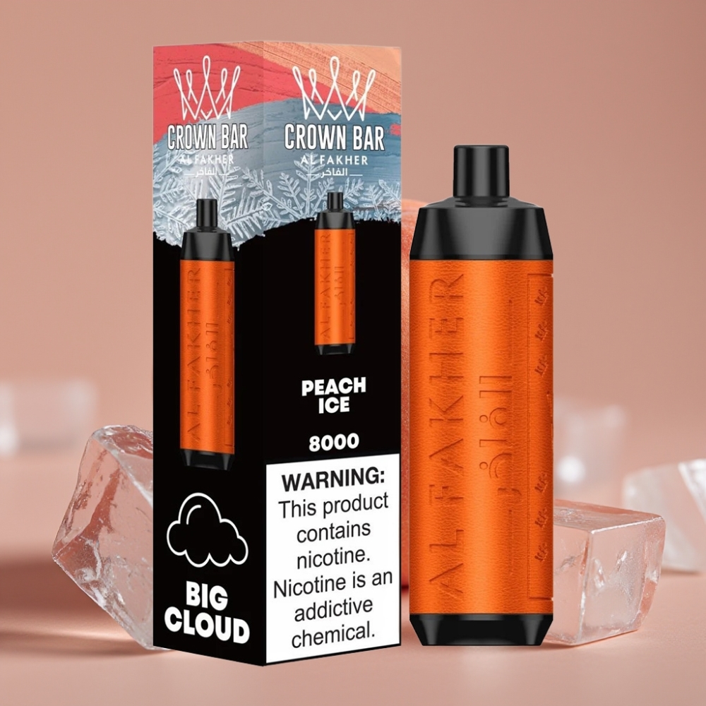 Al Fakher Crown Bar 8000 Crystal Jednokratna Vape Brest Ledeni, 18ml, 5mg, 8000 pufova