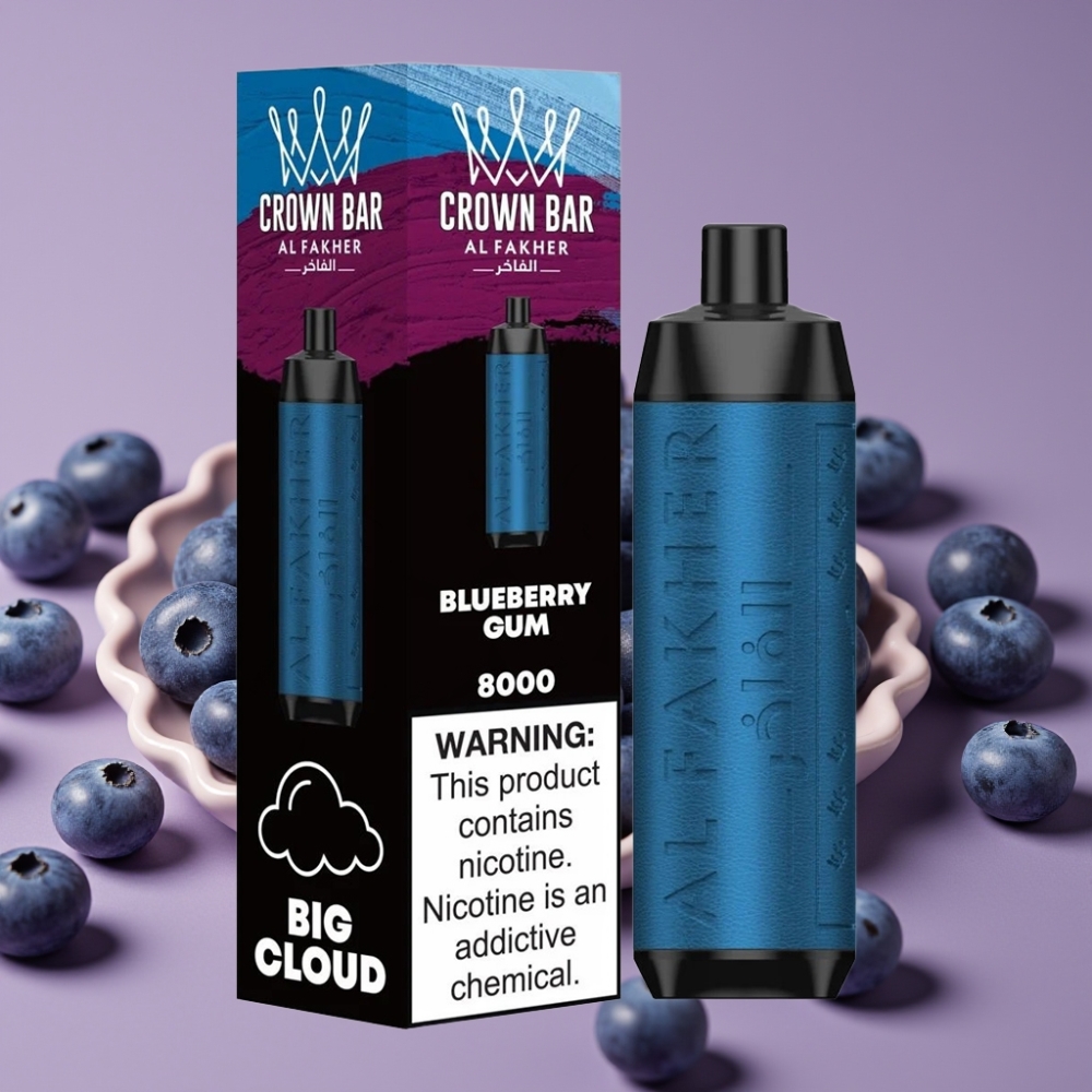 Al Fakher Crown Bar 8000 Crystal Jednokratna Vape Bubnjavi Gum, 18ml, 5mg, 8000 puffova