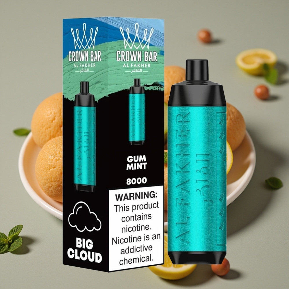 Al Fakher Crown Bar 8000 Crystal Jednokratna Vape Gum Mint (18ml, 5mg, 8000 Puffs)