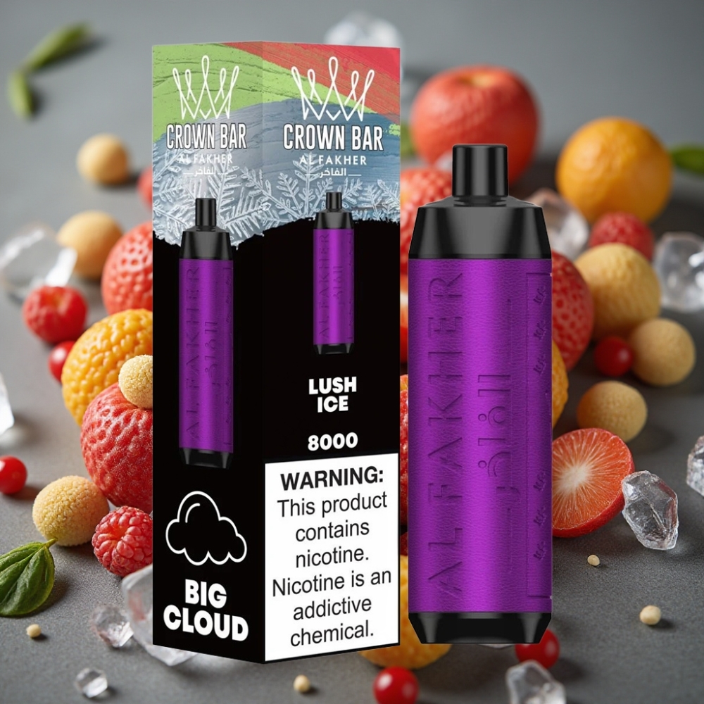 Al Fakher Crown Bar 8000 Crystal Jednokratna Vape Ice Lush, 18ml, 5mg, 8000 puffs