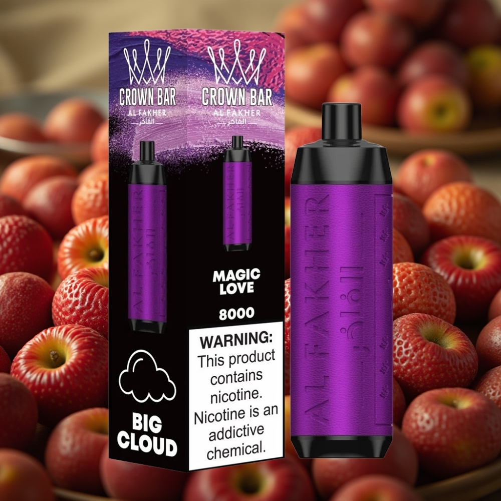 Al Fakher Crown Bar 8000 Crystal Jednokratna Vape Magic Ljubav, 18ml, 5mg, 8000 pufova