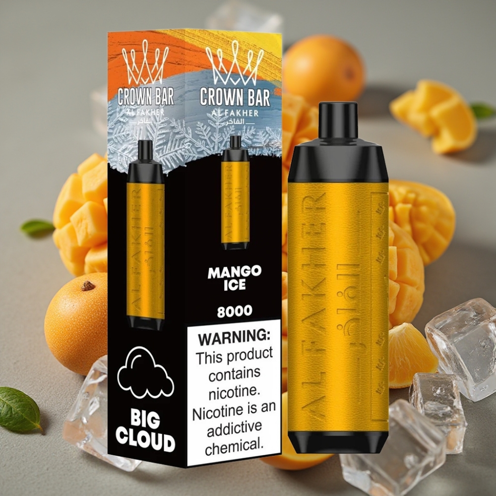 Al Fakher Crown Bar 8000 Crystal Jednokratna Vape Mango Ice 18ml/5mg/8000 puffs/600mAh