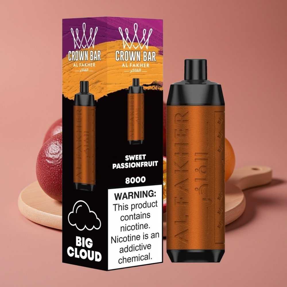 Al Fakher Crown Bar 8000 Crystal Jednokratna Vape Slatka Marakuja, 18ml, 5mg, 8000 pufova