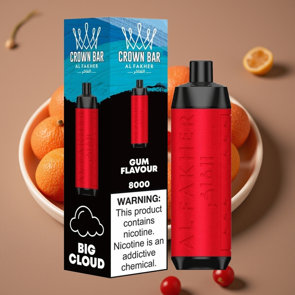 Al Fakher Crown Bar 8000 Crystal Jednokratna Vape Žvakaći Okus, 18ml, 5mg Nikotina, 8000 Poteza