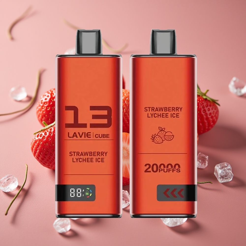 Lavie Cube 20000 Puffs Jednokratna Vape Jagoda Liči Led, 28ML, 600mAh