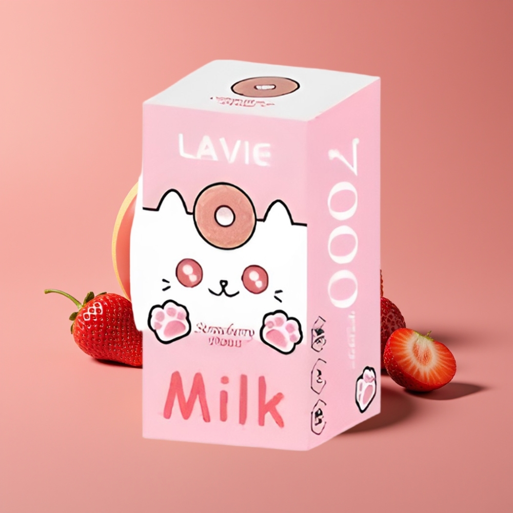 LAVIE Milk 7000 Puffs Jednokratna Vape Jagodna Krafna, 16ML, 600mAh, 7000 Puffs