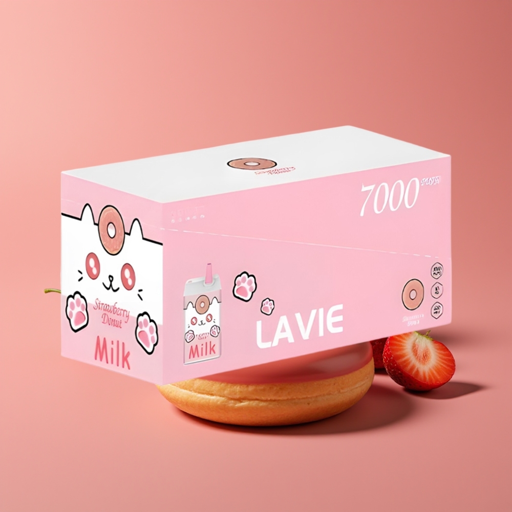 LAVIE Milk 7000 Puffs Jednokratna Vape Jagodna Krafna, 16ML, 600mAh, 7000 Puffs
