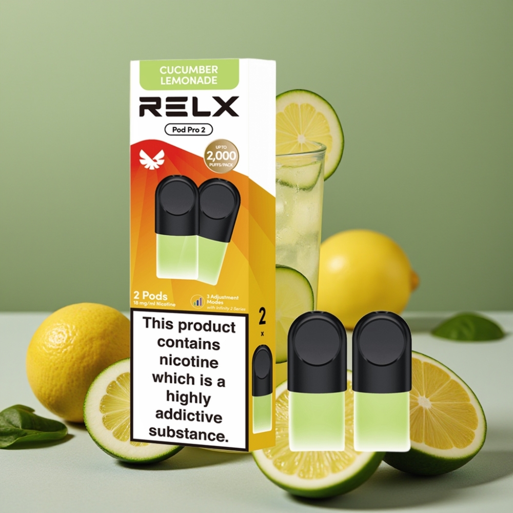 RELX Pod Pro 2 - 1,8% nikotina, 600 puševa, 1,9ml, Limunada s krastavcem