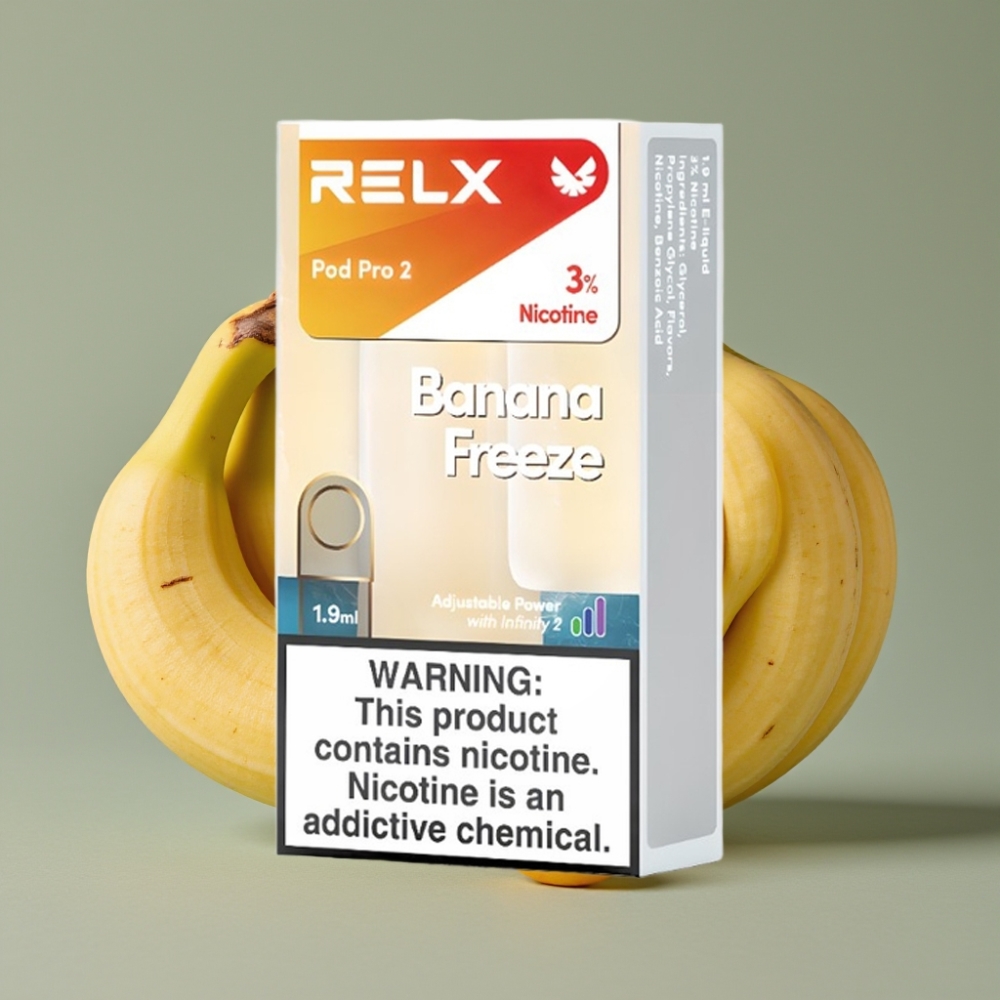 RELX Pod Pro 2 Banana Freeze 3%, 1.9ml, 600 puffs, 3 načina podešavanja napona