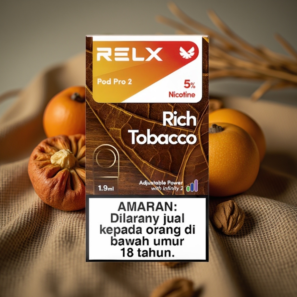 RELX Pod Pro 2 - Bogati duhan, 5% nikotina, 600 pufova, 1.9ml