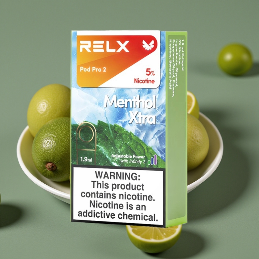 RELX Pod Pro 2 Menthol Xtra 5%, 600 puffs, 1.9ml, 3 načina podešavanja napona