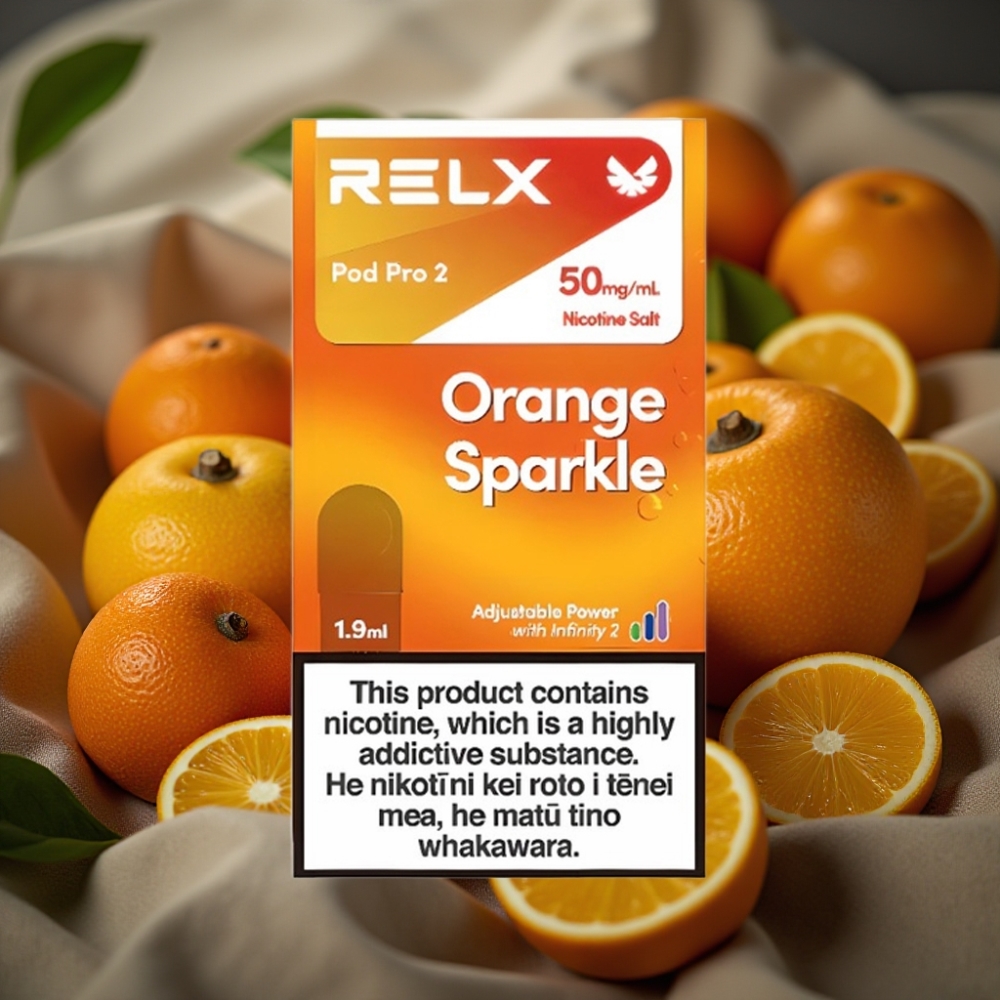 RELX Pod Pro 2 Narančasti Sjaj 5%, 600 pufova, 1.9ml, 3 načina napajanja