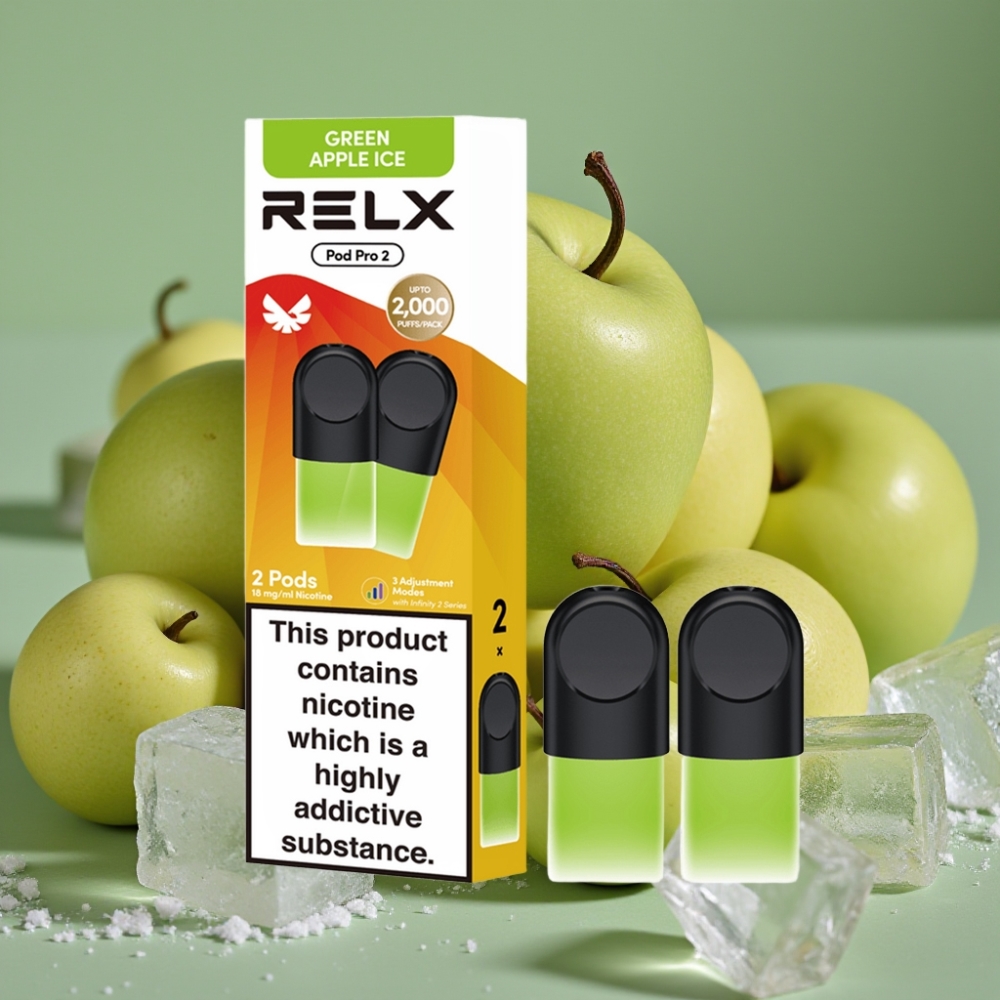RELX Pod Pro 2 Zeleni Jabuka Led 1,8% nikotina, 600 pufova, 1,9ml