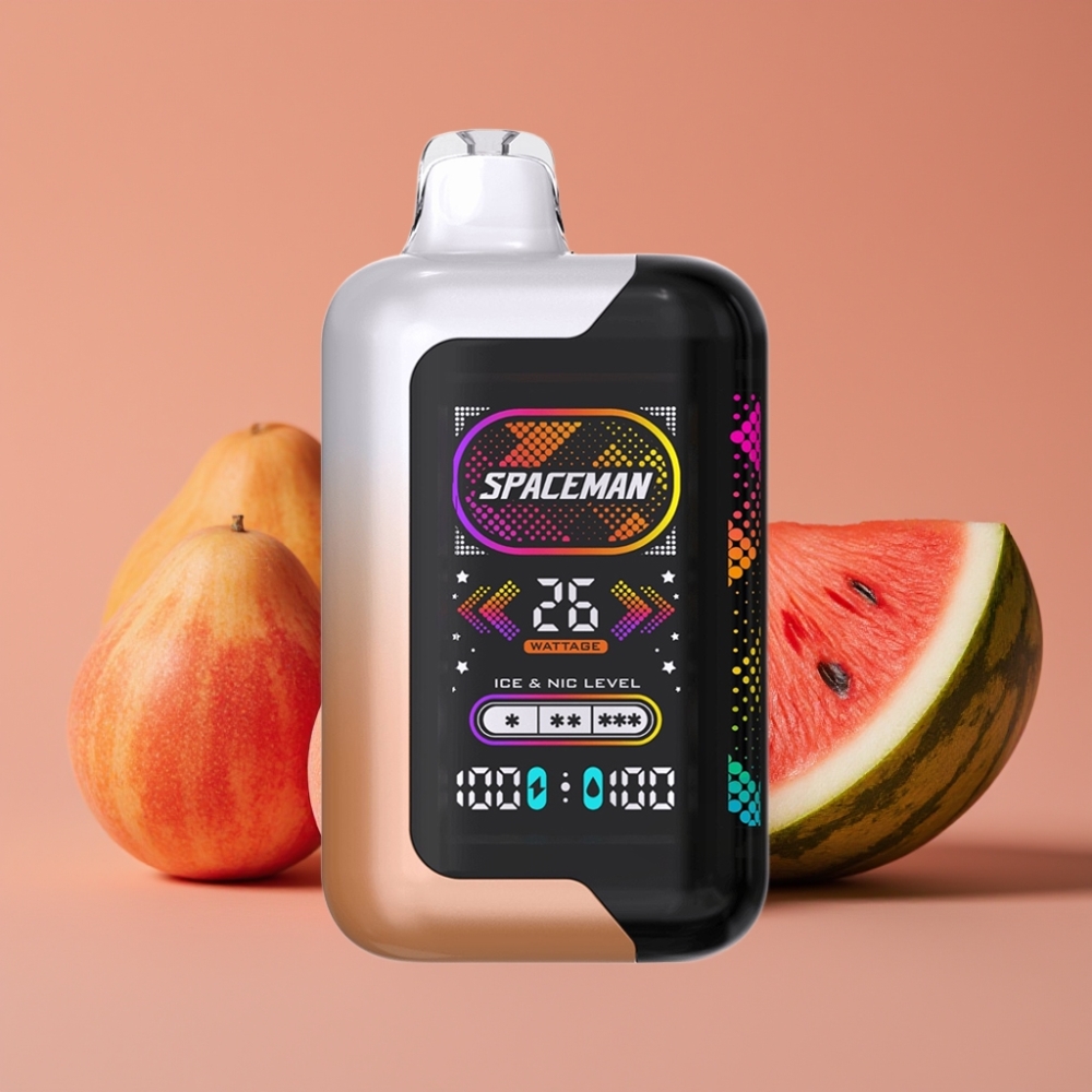 SMOK SPACEMAN SP40000 Zero Nikotina Jednokratna 20ml 0% nikotinske soli 40000 puševa 1000mAh baterija Sočni breskva lubenica