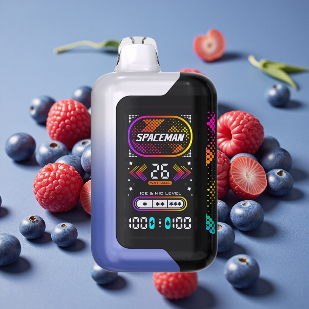 SMOK Spaceman SP40000 Zero Nikotin Jednokratna 20ml 40000 puffova 1000mAh Plavi Razz Led