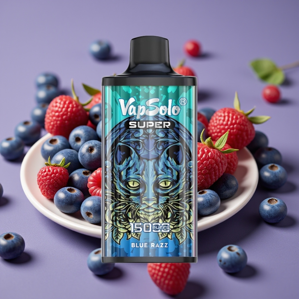 Vapsolo Super 15000 Puffs Blue Razz (40ml, 850mAh, Type-C)