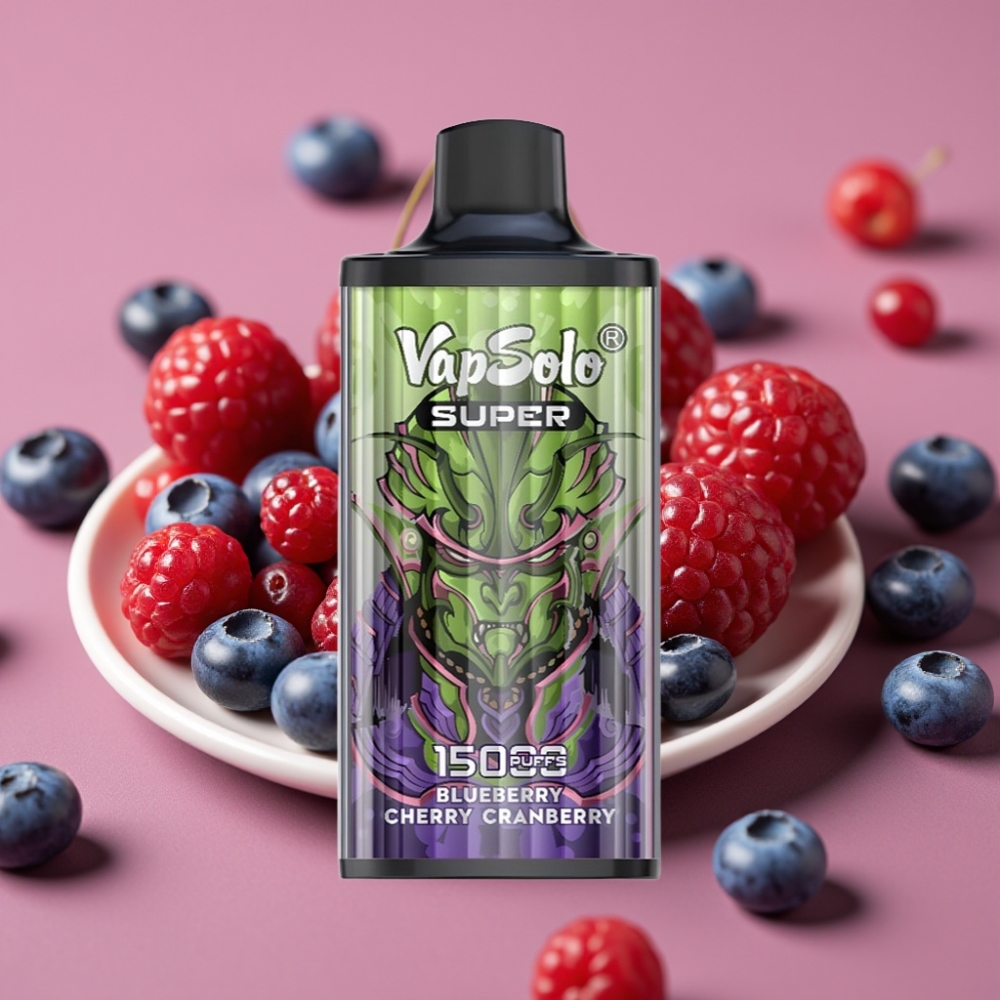 Vapsolo Super 15000 Puffs Borova Trešnja Brusnica, 40ml, 850mAh, Type-C