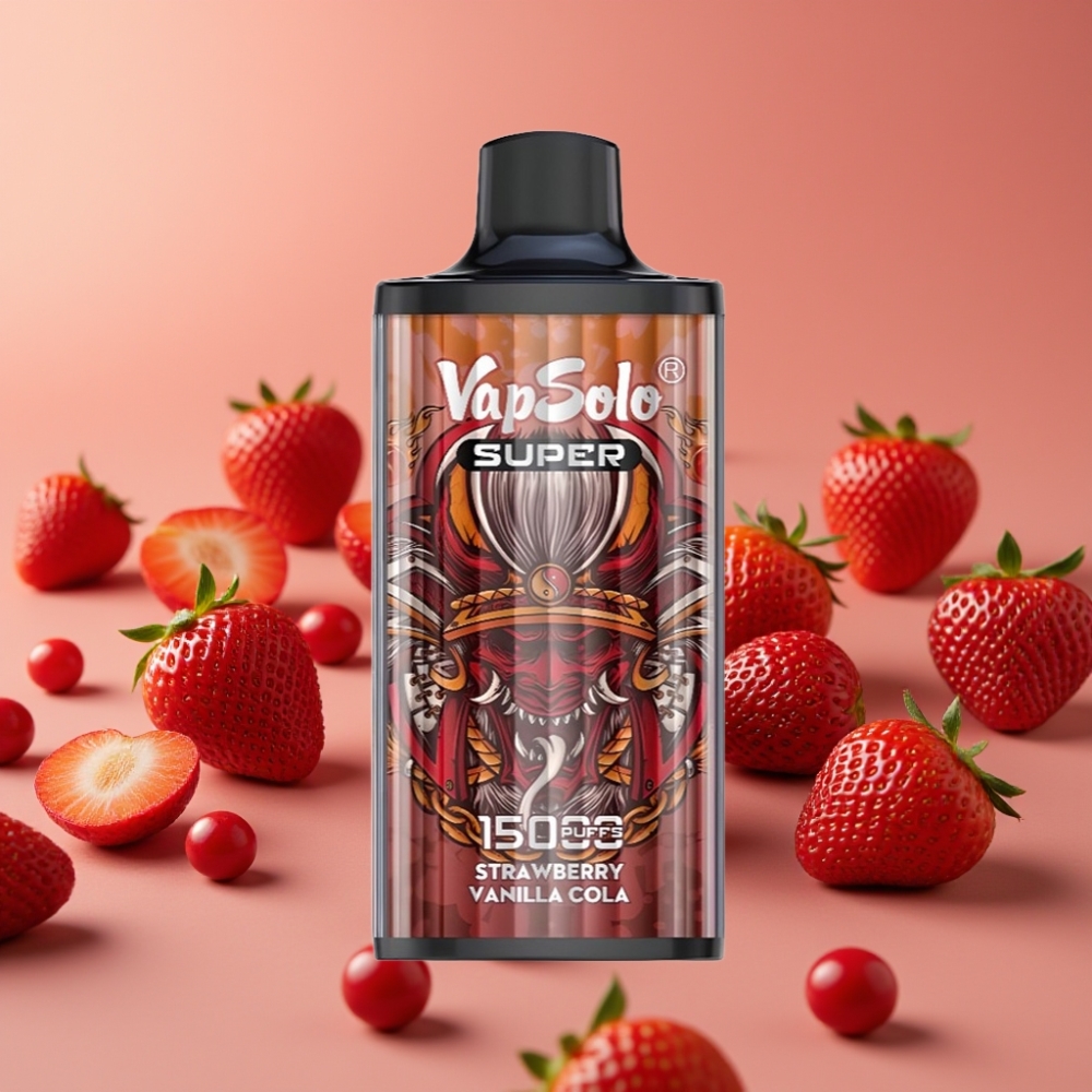 Vapsolo Super 15000 Puffs – Jagoda Vanilija Kola, 40ml, 20/50 mg/ml, Type-C