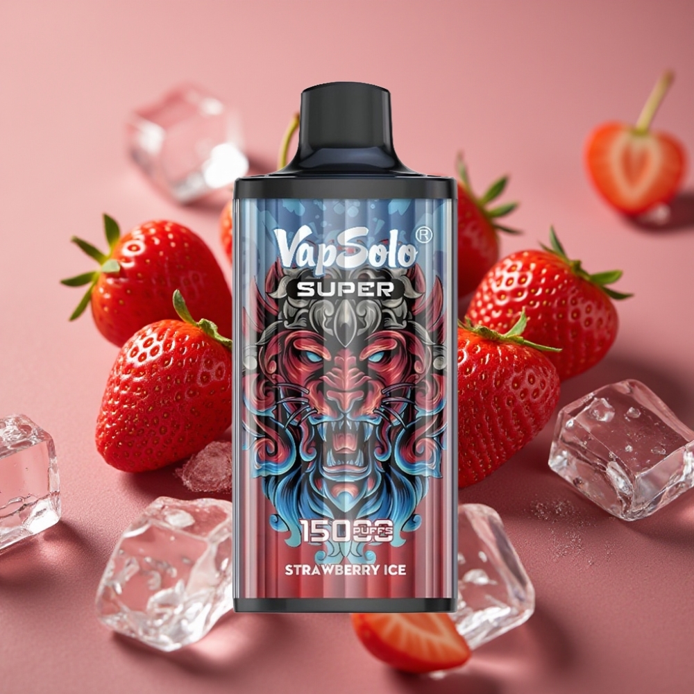 Vapsolo Super 15000 Puffs Jednokratna Vape Jagoda Led, 40ml, 850mAh, Type-C