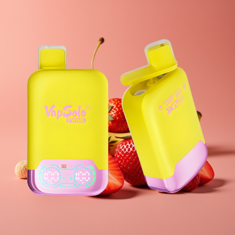 Vapsolo Twins 20000 Puffs Jagoda Banana & Gazirana Trešnja, 40 ml, 20mg/ml/50mg/ml, Type-C