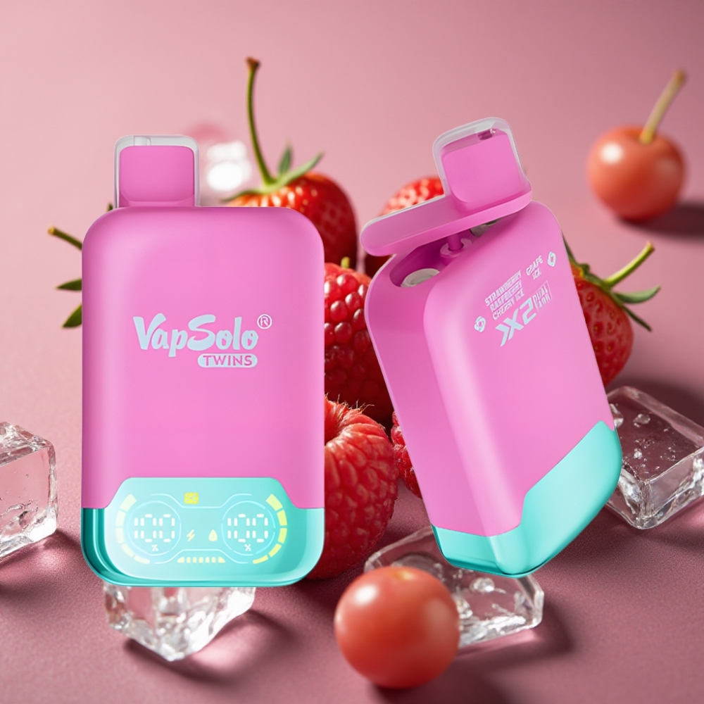 Vapsolo Twins 20000 Puffs Jagoda Malina Trešnja Led & Grožđe Led, 40 ml, 20mg/ml, Type-C