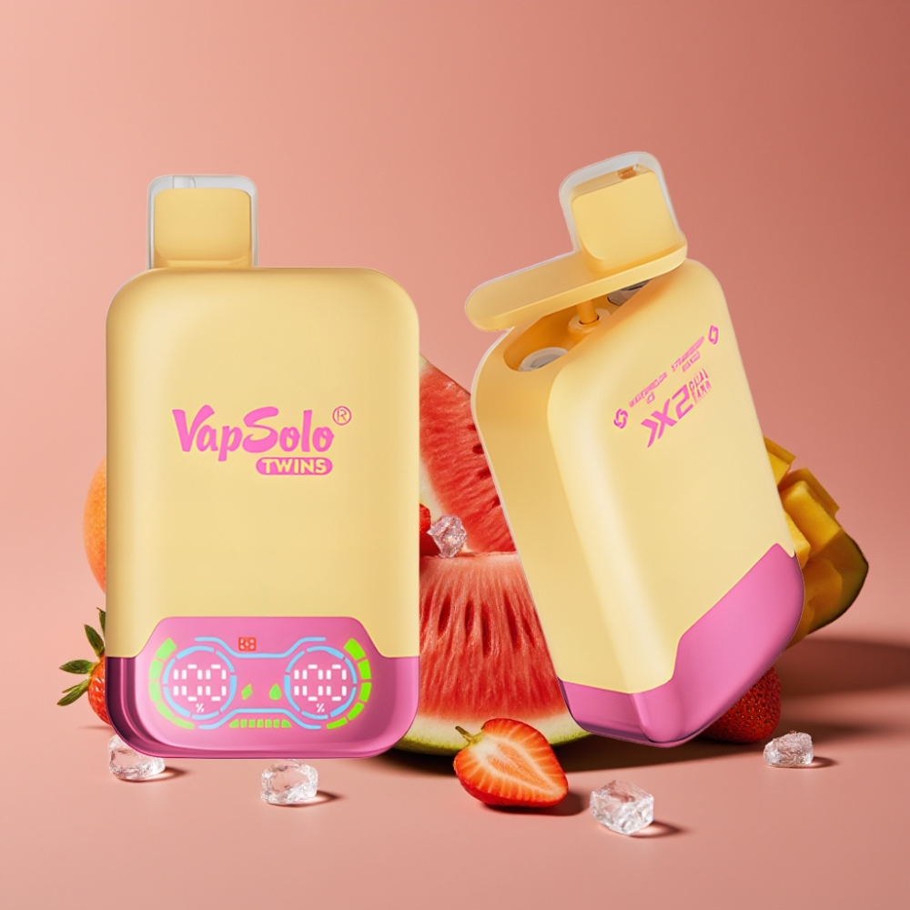 Vapsolo Twins 20000 Puffs Jednokratna Vape Lubenica Led & Jagoda Mango, 40ml, 20mg/ml, Type-C