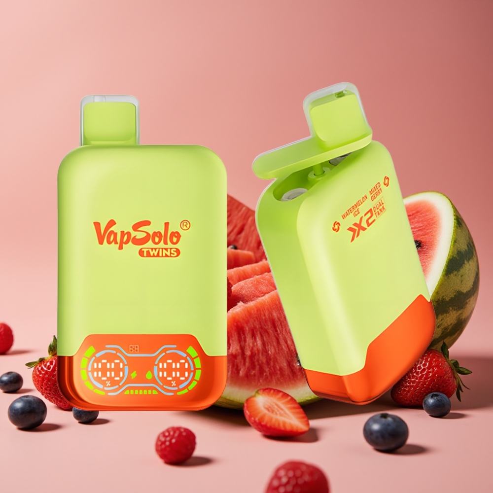 Vapsolo Twins 20000 Puffs Lubenica Led & Mješovito Bobice, 40ml, 20mg/ml, Type-C