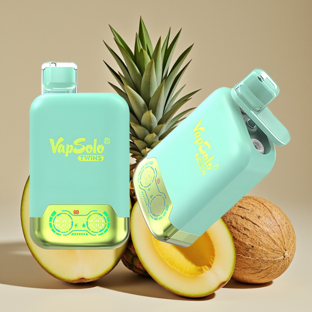 Vapsolo Twins 20000 Puffs Trostruka dinja & Ananas kokos, 40 ml, 20mg/ml, Type-C