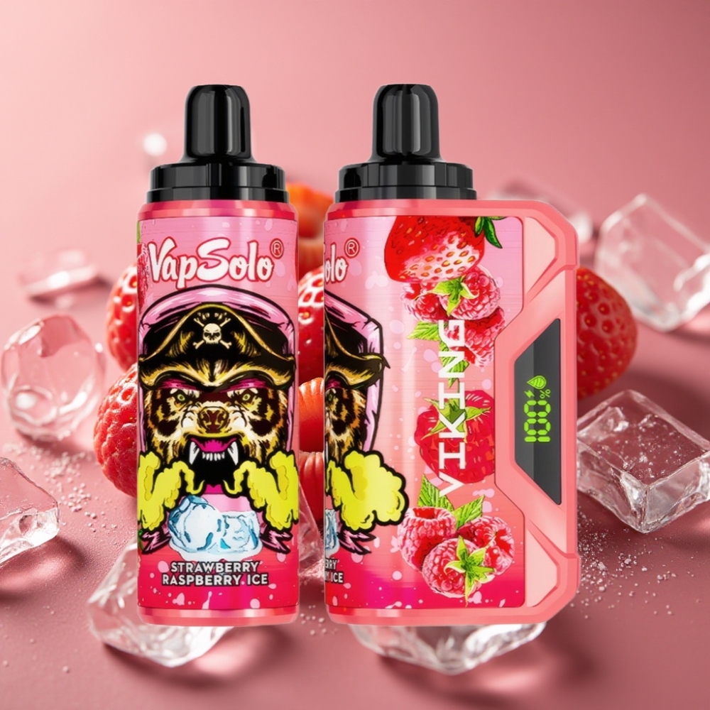 VapSolo VIKING 12000 Puffova Jednokratna Vape Jagoda Malina Led, 22ml, 20/50 mg/ml, Tip-C