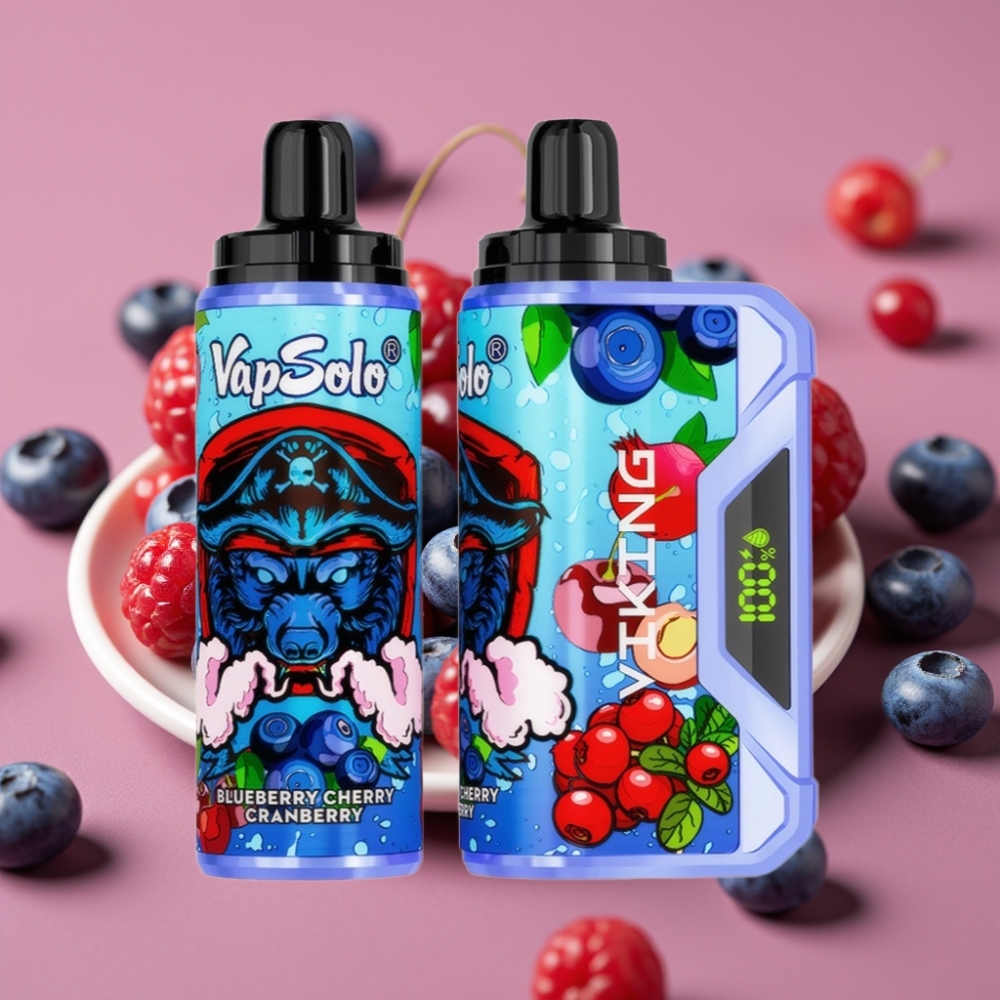 VapSolo VIKING 12000 Pufova Jednokratna Vape Borovnica Trešnja Brusnica, 22ml, Type-C
