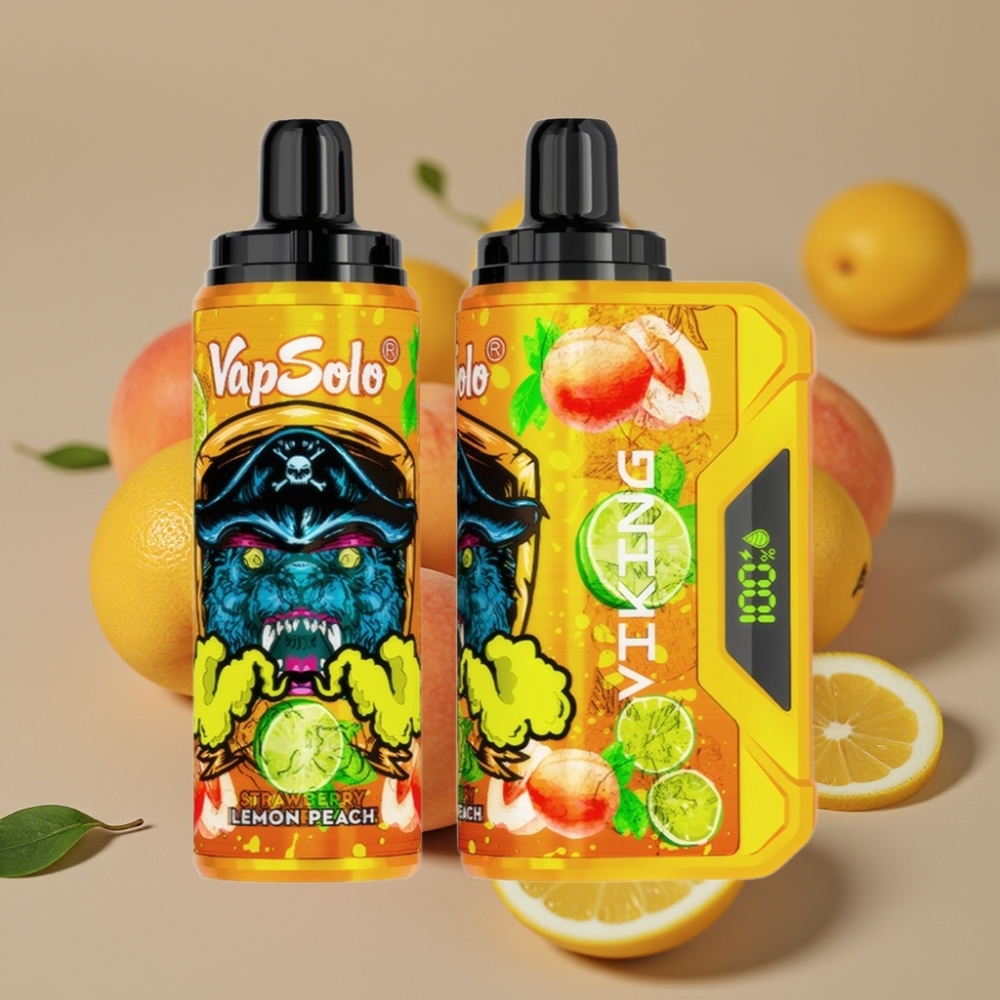 VapSolo VIKING 12000 Pufova Jednokratna Vape Limun Breskva 22ml 20/50 mg/ml Type-C