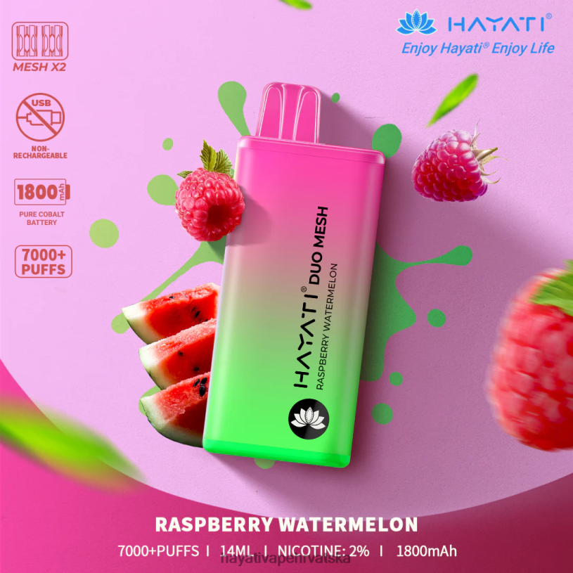 Hayati Flavour List - Hayati Duo Mesh za jednokratnu upotrebu 0D4PD178 malina lubenica