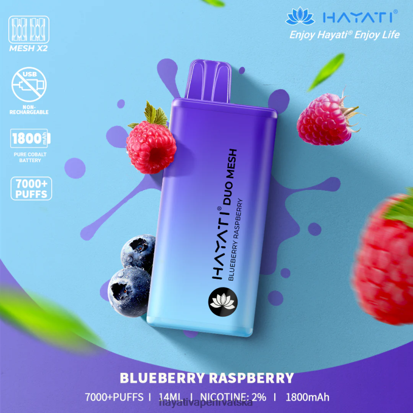Hayati Flavours Hrvatska - Hayati Duo Mesh za jednokratnu upotrebu 0D4PD167 borovnica malina